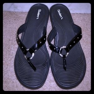 Women's Size 10 Sketcher Black Platform Sandal